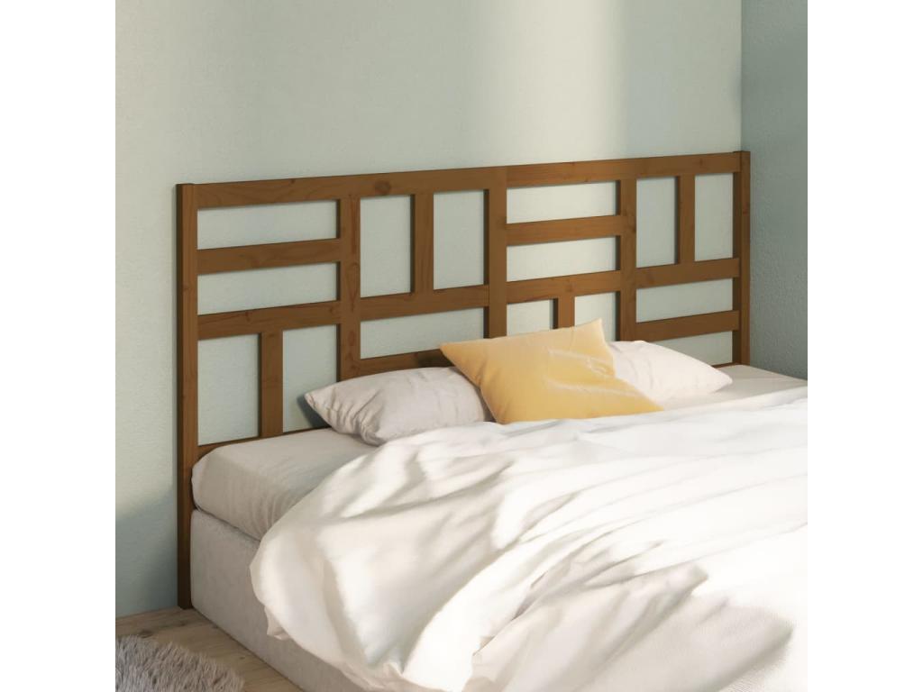 Headboard Honey brown 206x4x104 cm Solid pine wood VJNG04093