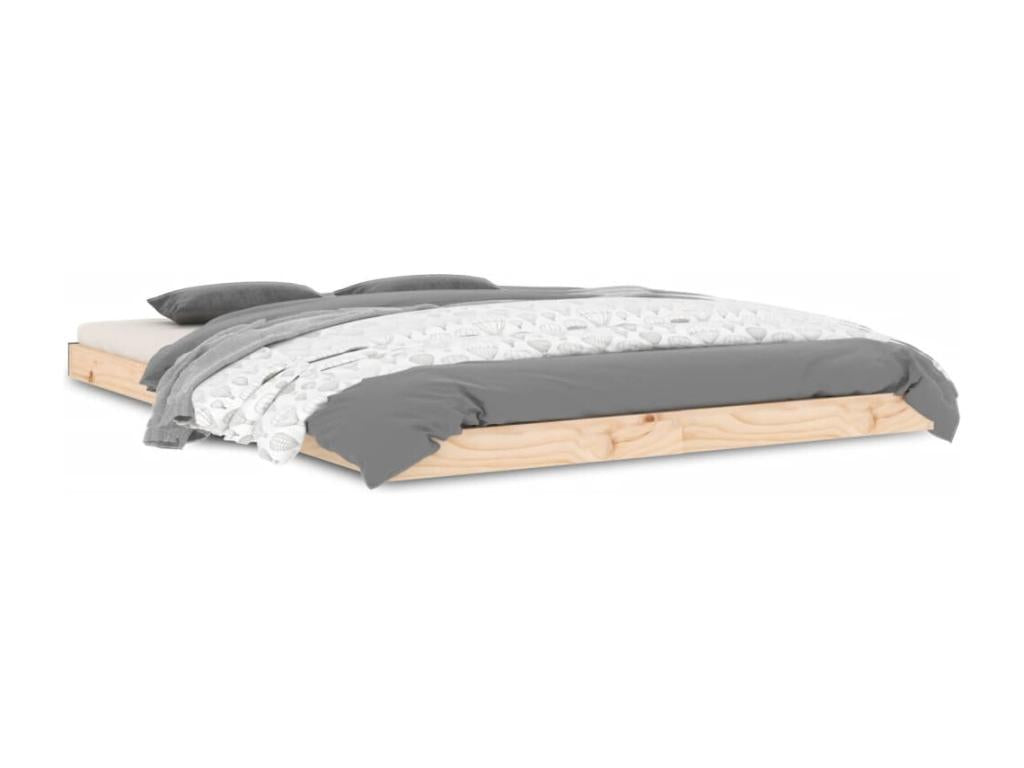 Bed frame 135x190 cm double solid pine wood ZPNH06972