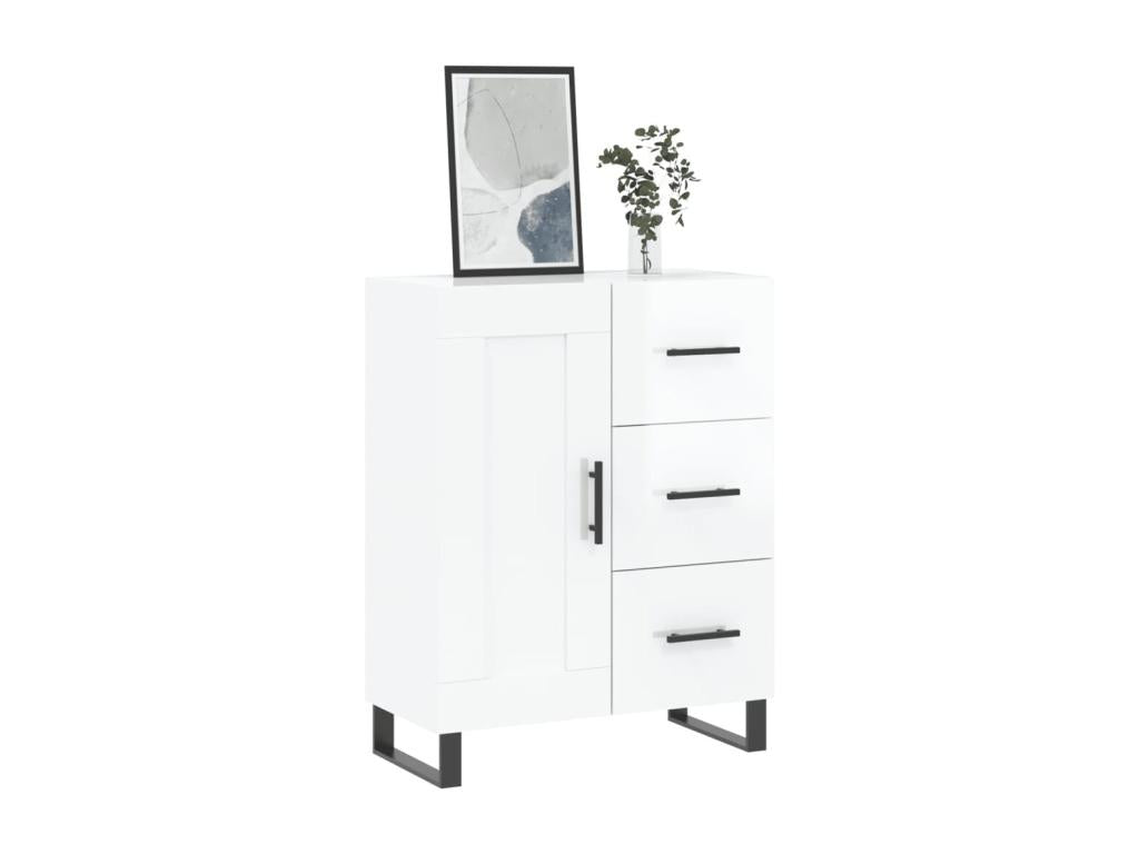High-gloss white sideboard, 69.5x34x90 cm, engineered wood, PKWV13538