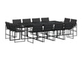 13-piece garden dining set with cushions, black textilene GUKJ09656