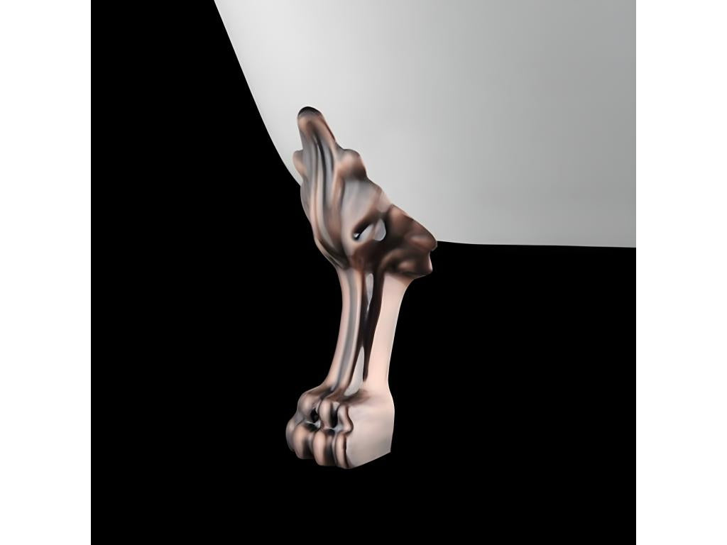 Chicyla Black Retro Antique Freestanding Bathtub 171 cm, Chicyla Feet in Aged Red Copper, MNIY63090