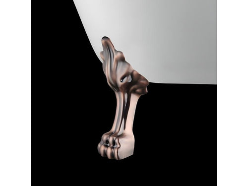 Chicyla Black Retro Antique Freestanding Bathtub 171 cm, Chicyla Feet in Aged Red Copper, MNIY63090