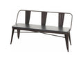 Domopure-H10 3-seater bench for dining room, Domopure industrial design, gastronomy style, faux leather - black-grey IYQQ41076