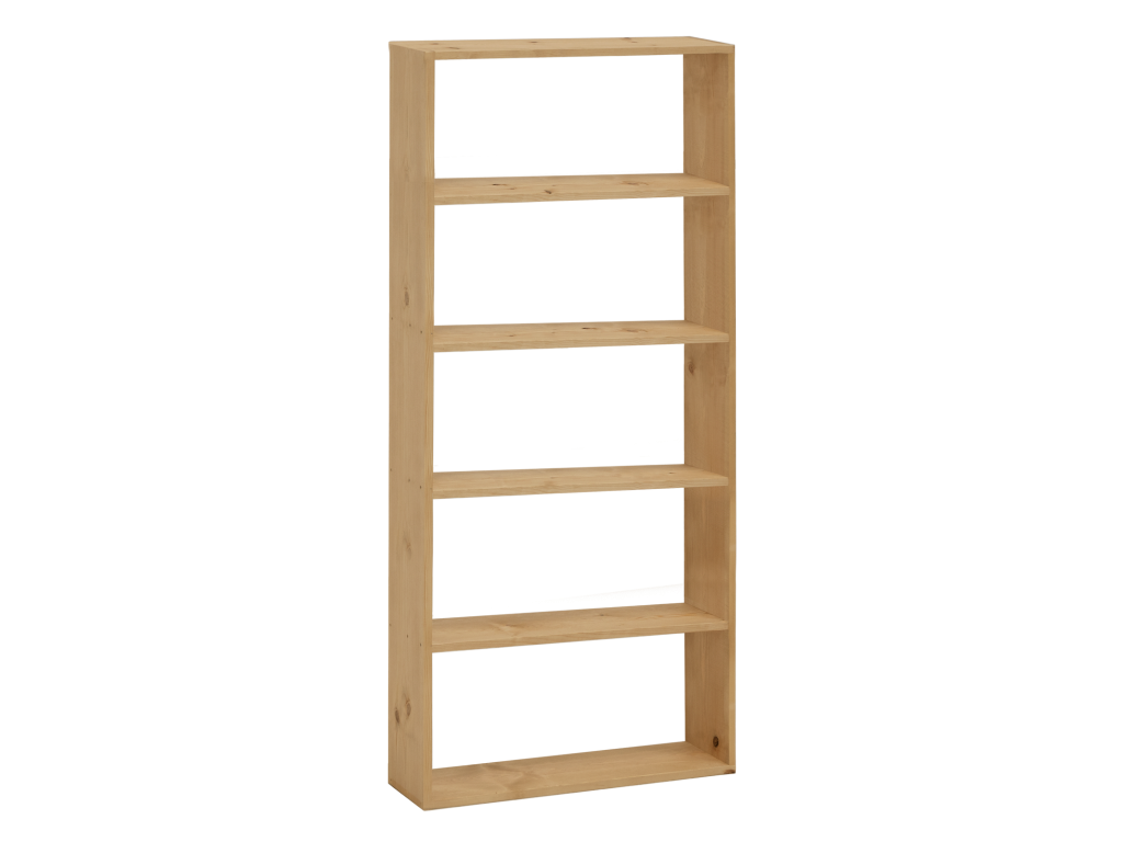Pine wood shelving unit with 4 brown shelves, 80.2x179.6cm - Domopure NVPO40856