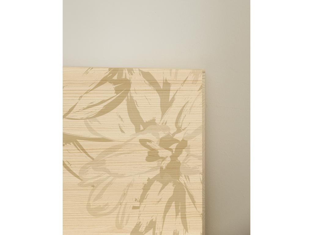 Natural pine wood headboard with print, 150x80cm - Chicyla BUUH43188