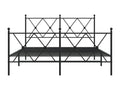 Metal bed frame with headboard/footboard, black, 137x190 cm