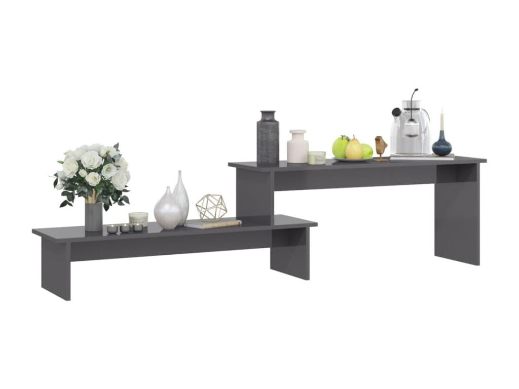 TV stand, glossy grey, 180x30x43 cm, chipboard, MVMH76886