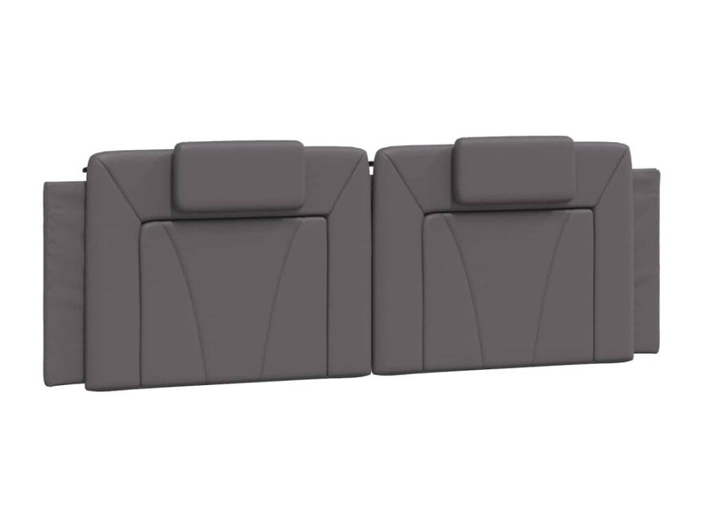 Bed frame with headboard, grey, 160x200 cm, faux leather, PBAP43647