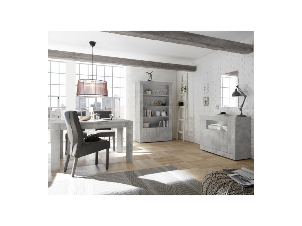 Complete Dining Room Set in Light Polished Concrete - Chicyla n 1 ZRBC49413