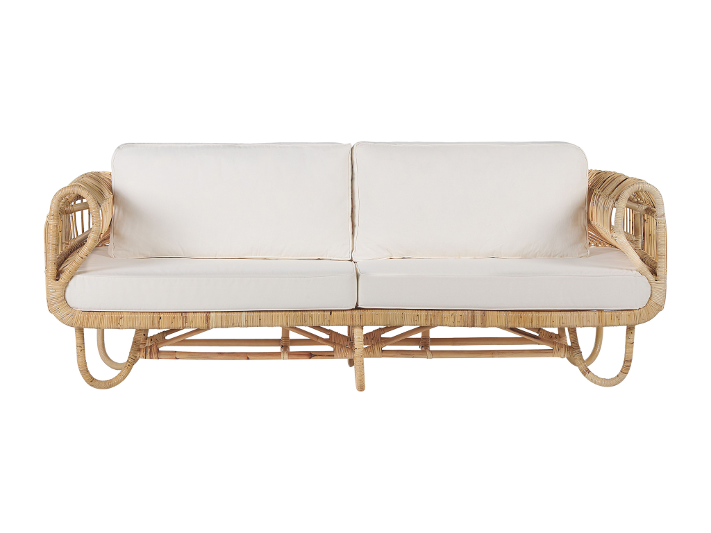 Chicyla 2-seater garden sofa, beige rattan, JCCS83744