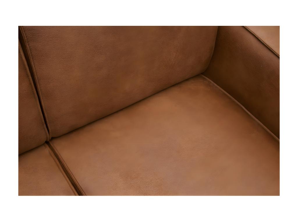 STATEMENT - Left-hand corner sofa, 4-seater, cognac eco-leather, CLAS17789