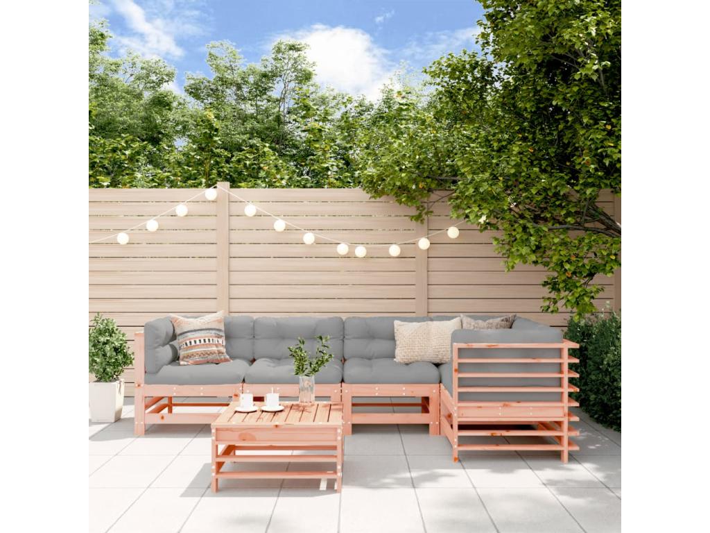 Chicyla VIEO72722 6-piece garden furniture set with solid wood cushions