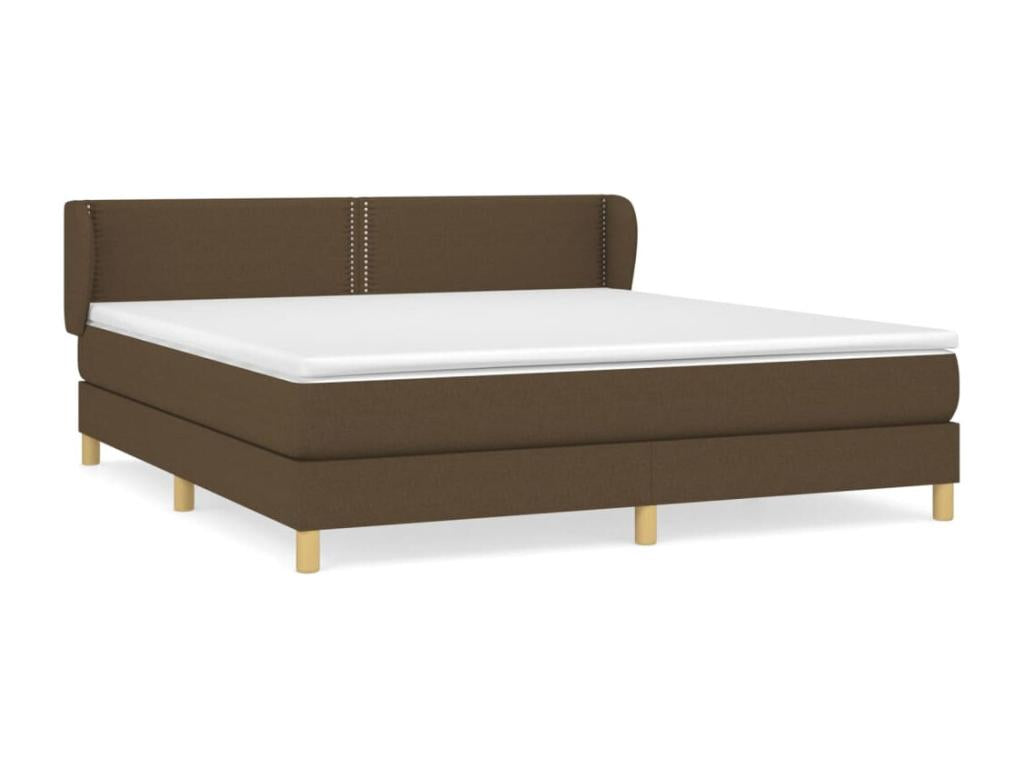 Upholstered bed base with mattress, dark brown, 180x200 cm, VFRV33352