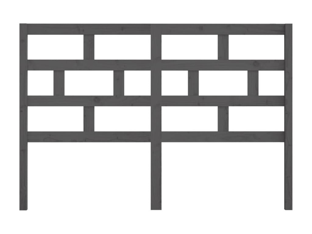 Grey Headboard 126x4x100 cm Solid Pine Wood QGBE32643