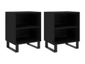 2-piece black bedside tables, 40x30x50 cm, engineered wood, TQAZ57083