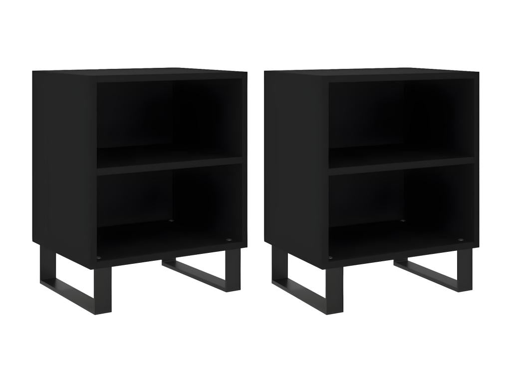 2-piece black bedside tables, 40x30x50 cm, engineered wood, TQAZ57083