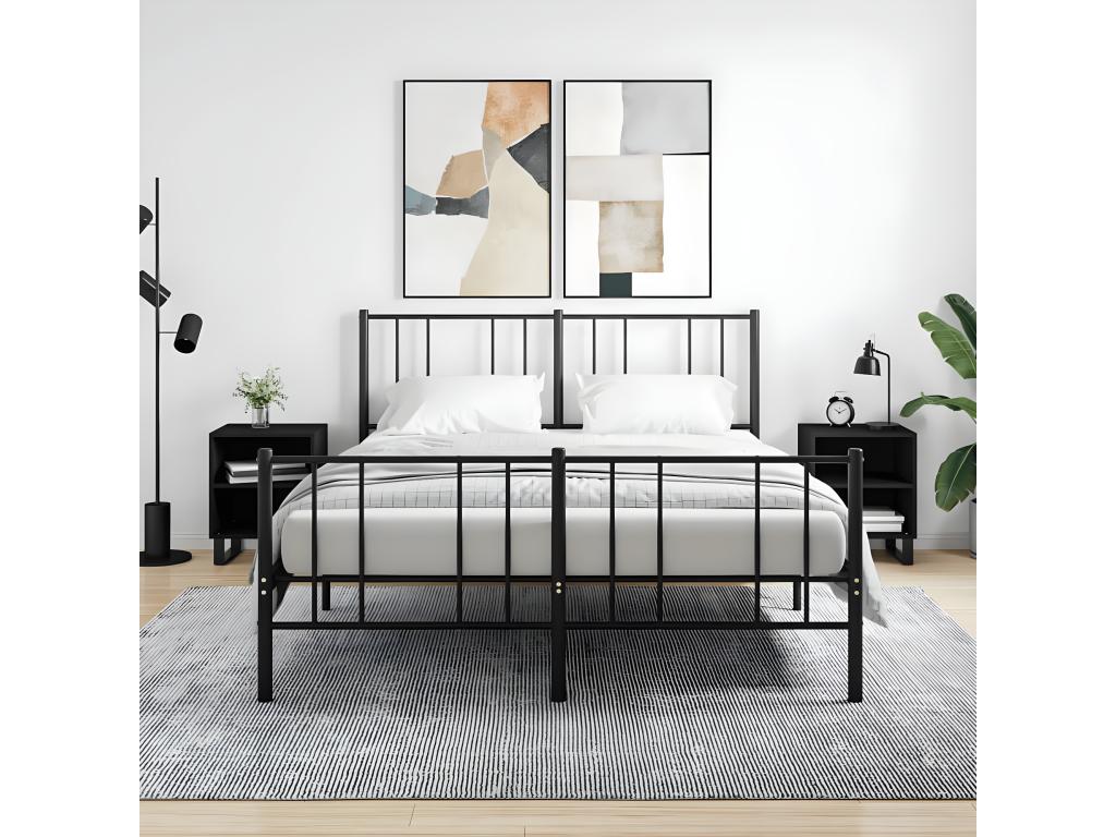 2-piece black bedside tables, 40x30x50 cm, engineered wood, TQAZ57083