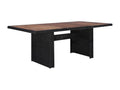 9-piece outdoor dining set, black woven resin, AFAE09658