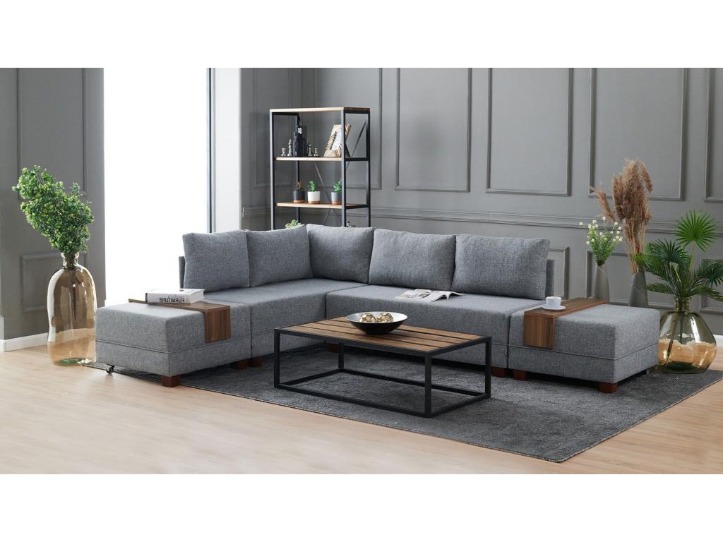 Chicyla Modular Left-Hand Corner Sofa, Grey Fabric HBOI40097