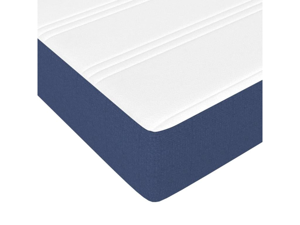 Upholstered bed base with mattress, blue, 80x200 cm, fabric DNXS44030