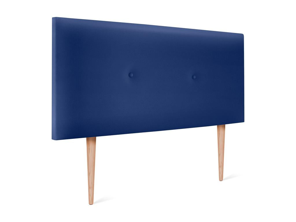 Chicyla Smooth Faux Leather Headboard with Buttons 105x105cm with Legs for 105cm Beds - Blue YKBM04989