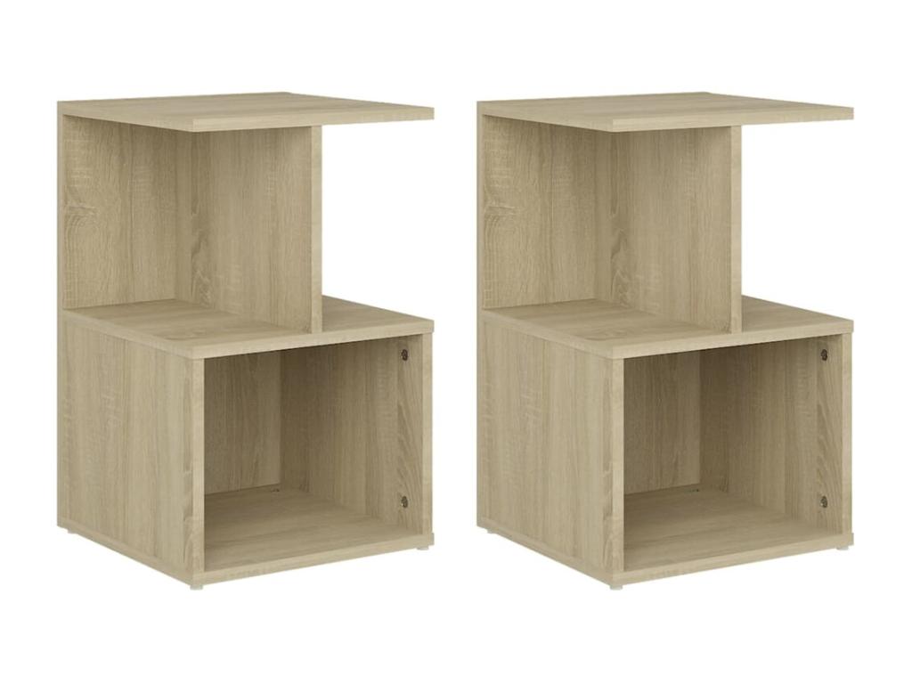 Chicyla Oak 2-Piece Bedside Tables 35x35x55 RHHI30419