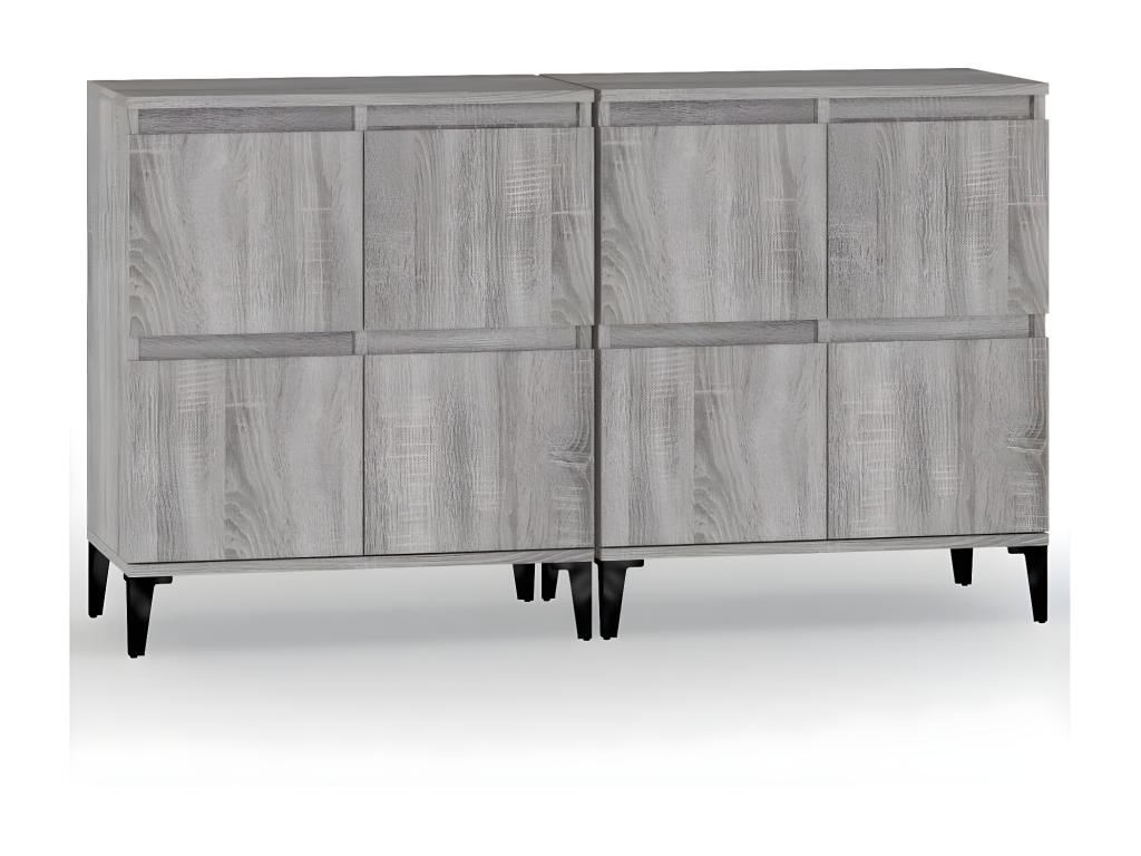 Domopure 2-piece grey sideboard set, 60x35x70 cm, engineered wood, SRCU20037