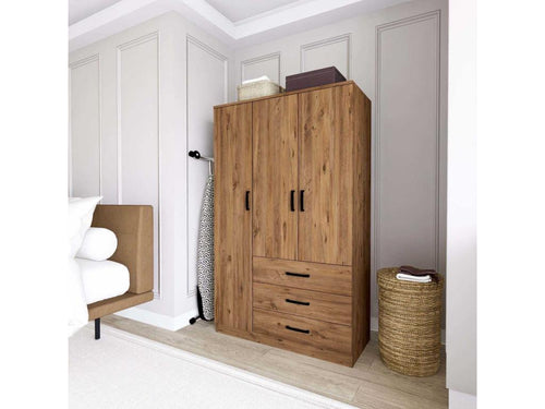 Easy AKMX46997 3-Door 3-Drawer Particleboard Wardrobe