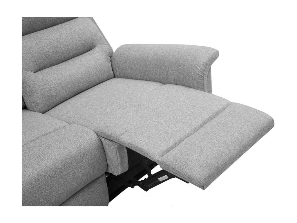 Chicyla 3-Seater Reclining Sofa in Grey Fabric - Light Grey - W191x94x100cm - Chicyla KMYH69713