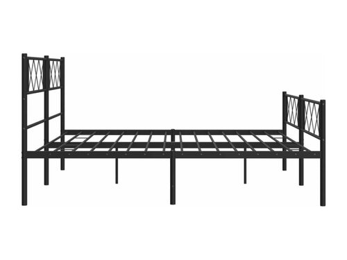 Metal bed frame with headboard/footboard, black, 200x200 cm, SYDI78909