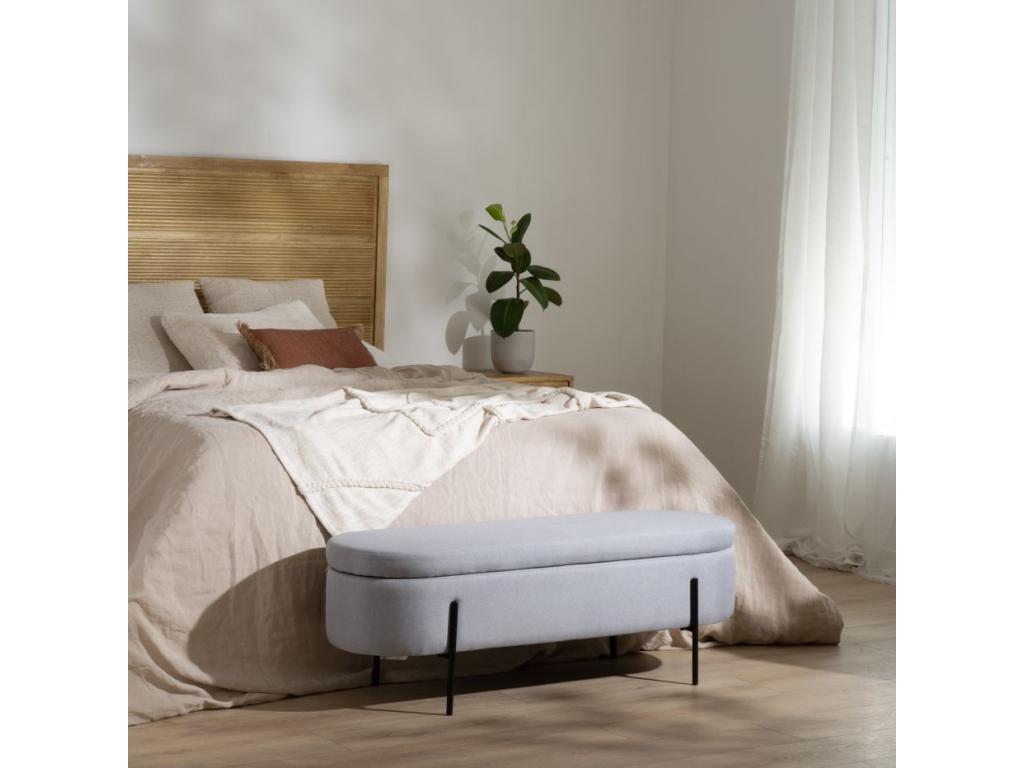 Upholstered bench, Grey, 120x42 cm, YBEQ92796