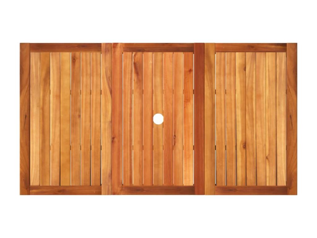 Domopure CPBV45614 Black Garden Table 140x80x75 cm Woven Resin and Wood