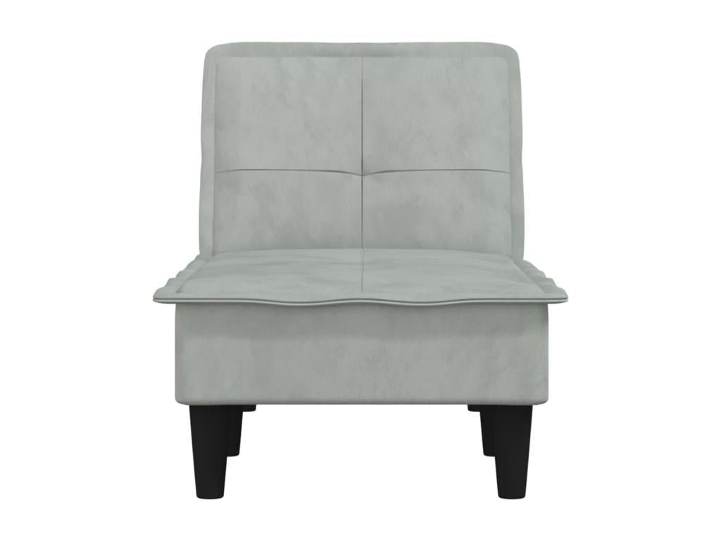Light grey velvet chaise longue NGSD29300