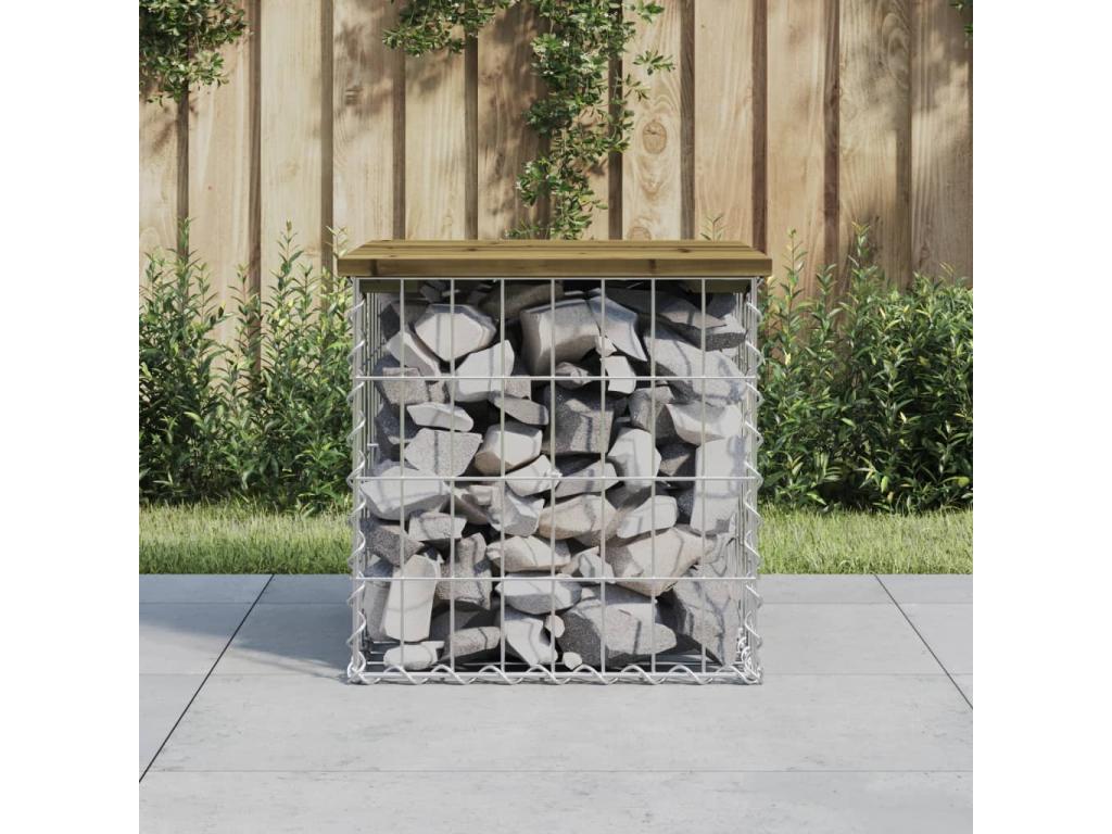Gabion-style garden bench, 43x44x42 cm, impregnated pine wood, CLLB14856