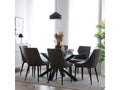 Metal and glass dining table, anthracite grey, 160x75 cm, REOH38447