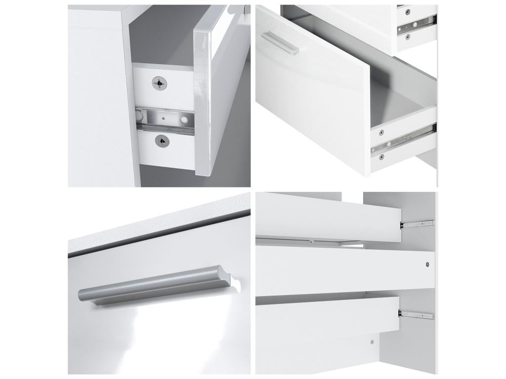 Small White Cabinet with Matte Concrete Look (WxHxD) 76x74x33