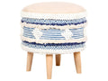 Round Pouf Stool - Domopure Style Blue TWRJ91541