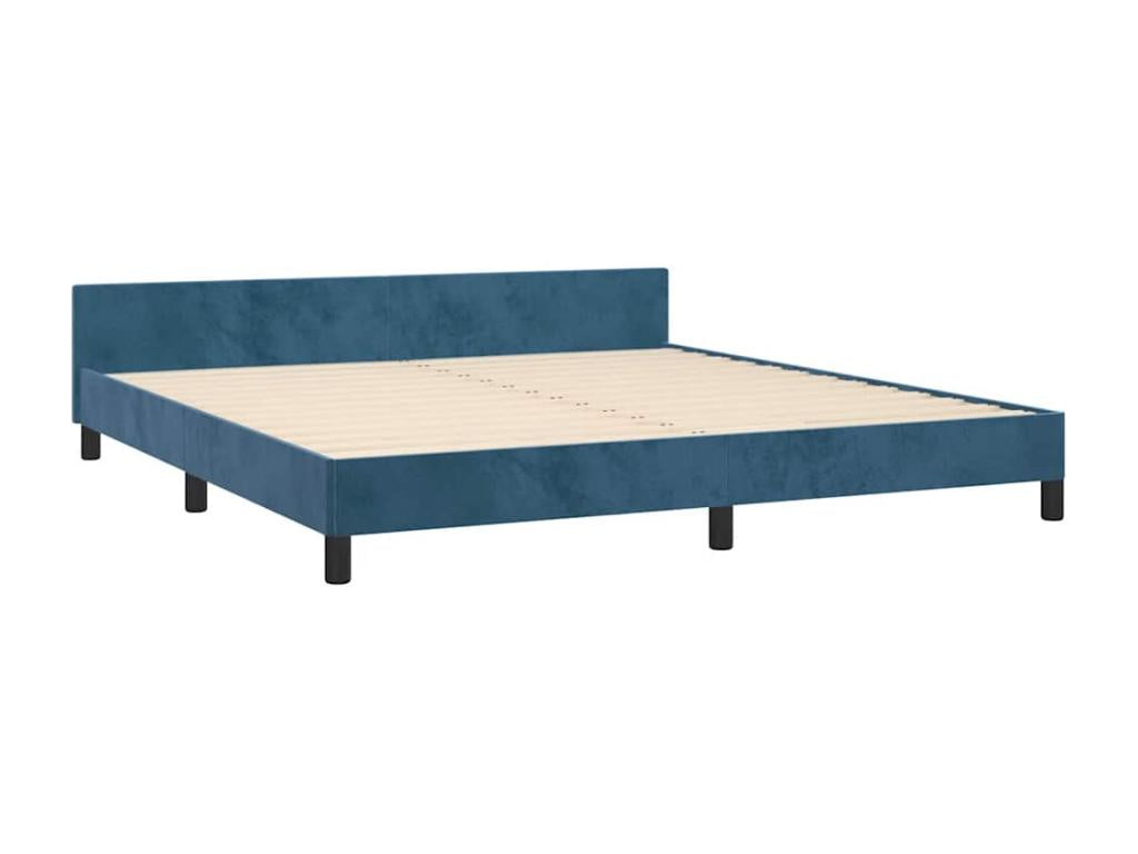 Dark blue velvet bed frame (mattress not included) 180x200 cm IQMY65868