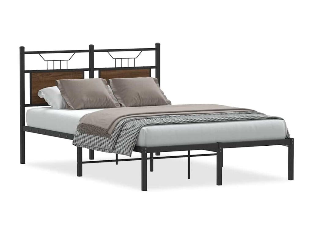 Bed frame without mattress brown oak 120x190 cm SUNO46932
