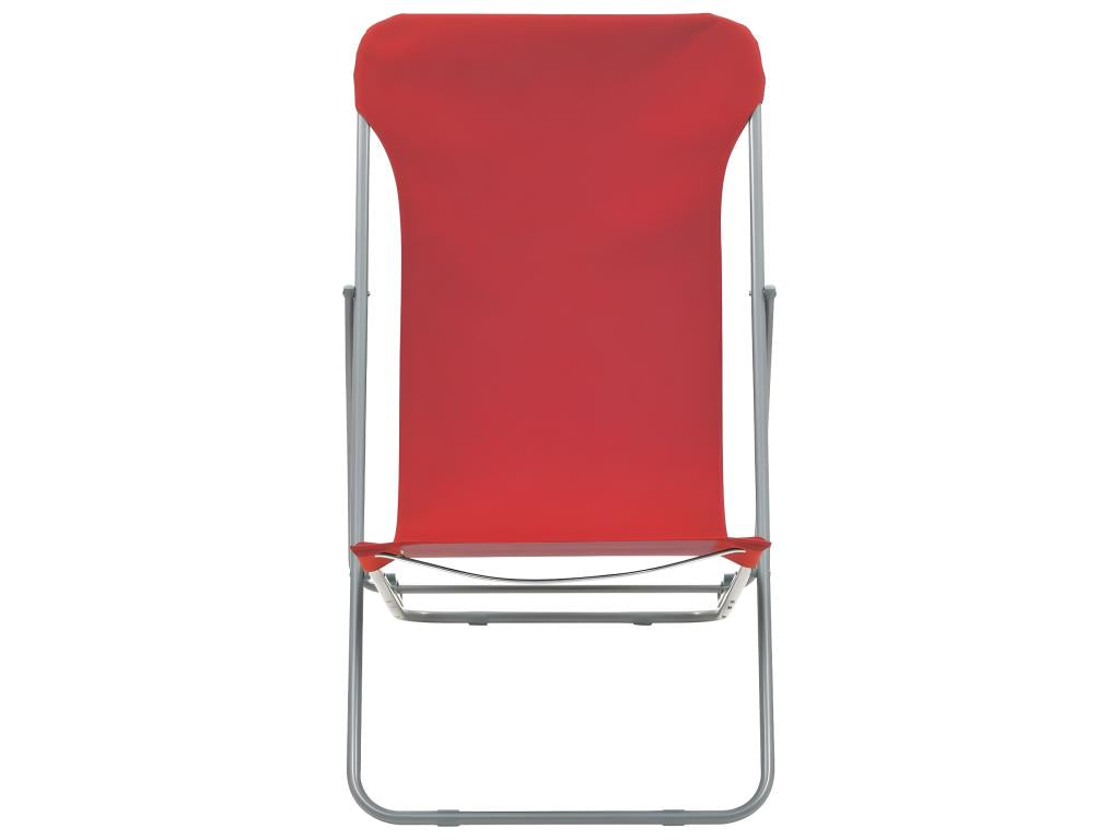 Chicyla Red Folding Beach Chairs, Set of 2, Steel and Fabric, QZQM53889