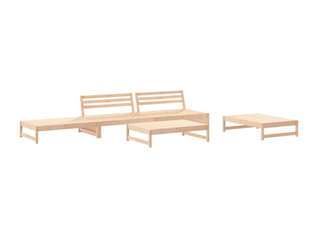 5-piece garden furniture set with solid wood cushions HUCO73170