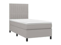 Domopure bed base and mattress with LED, light grey, 100x200 cm, VLKC69392