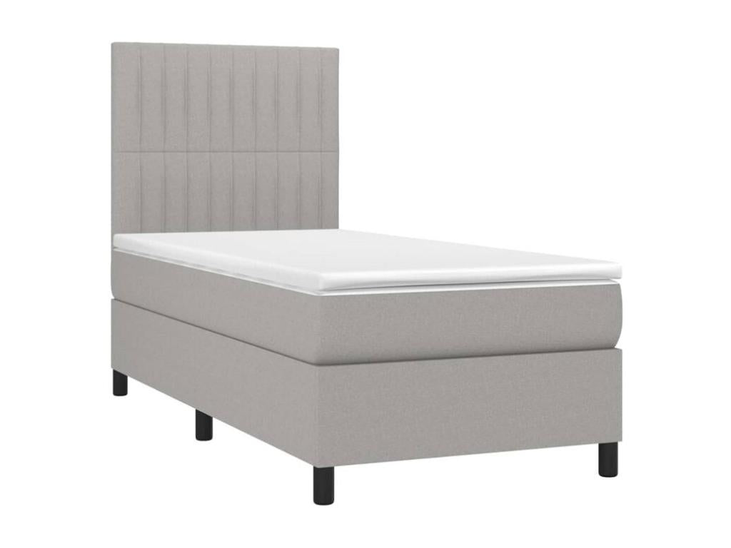 Domopure bed base and mattress with LED, light grey, 100x200 cm, VLKC69392