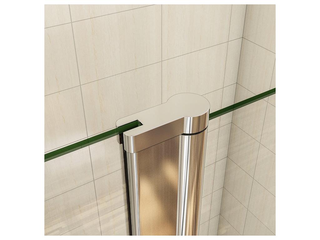 Pivoting shower door in 6mm tempered glass with anti-limescale coating, 110cm shower door with 1 fixed panel, Height 197cm CABW94842