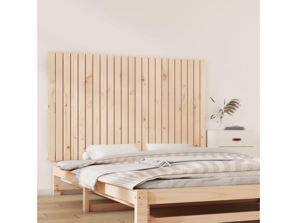 Wall-mounted headboard 147x3x90 cm Solid pine wood BINR14434