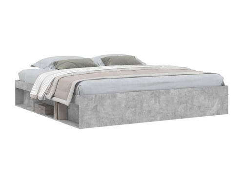 Bed frame without mattress concrete gray 200x200 cm KKQH94045