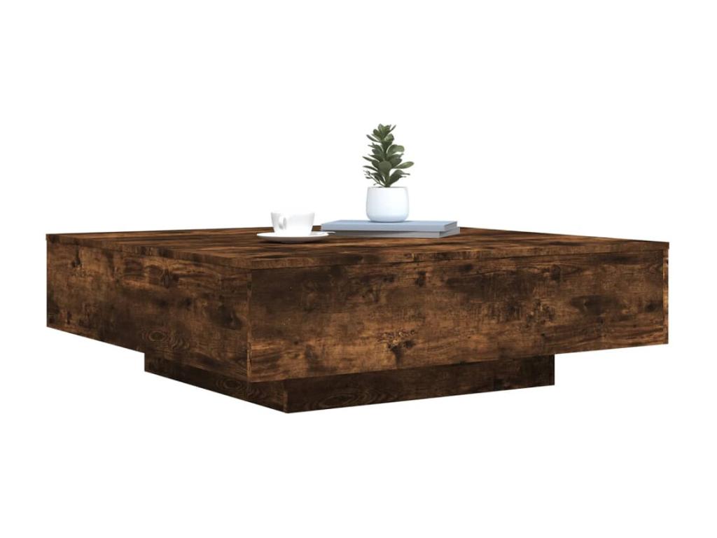 Smoked oak coffee table 100x100x31 cm engineered wood YUHD85101