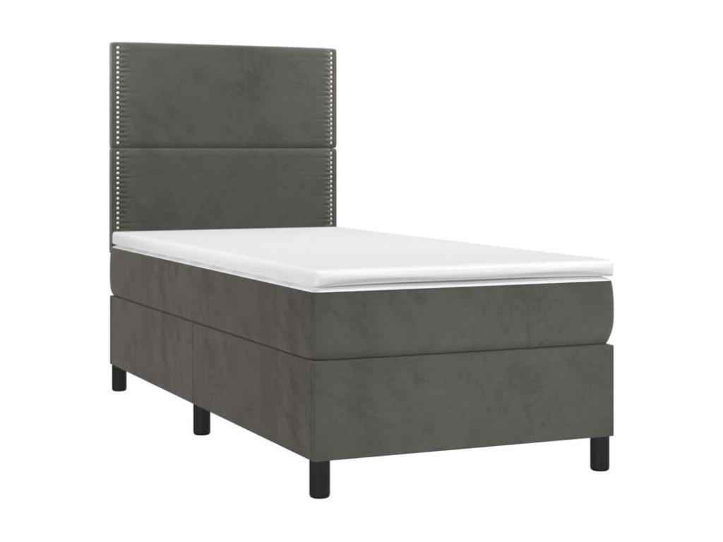 Chicyla bed base with dark grey mattress 100x200 EXYC12138