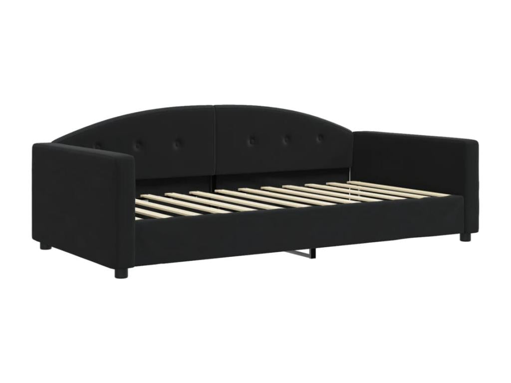 Daybed without mattress, black, 100x200 cm, velvet, YJID75312