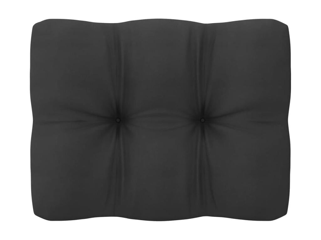 12-piece garden furniture set with cushions, black, solid pine wood, FHZD31635